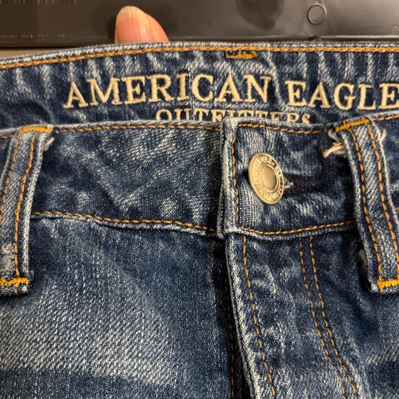 American Eagle Outfitters Ripped Denim Mini Skirt - Blue - Picture 2 of 4